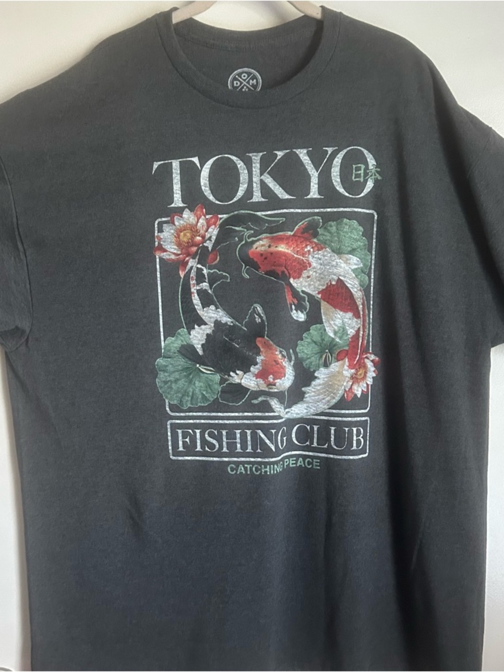 Tokyo Fishing Club Graphic Tee - Black with Koi Design